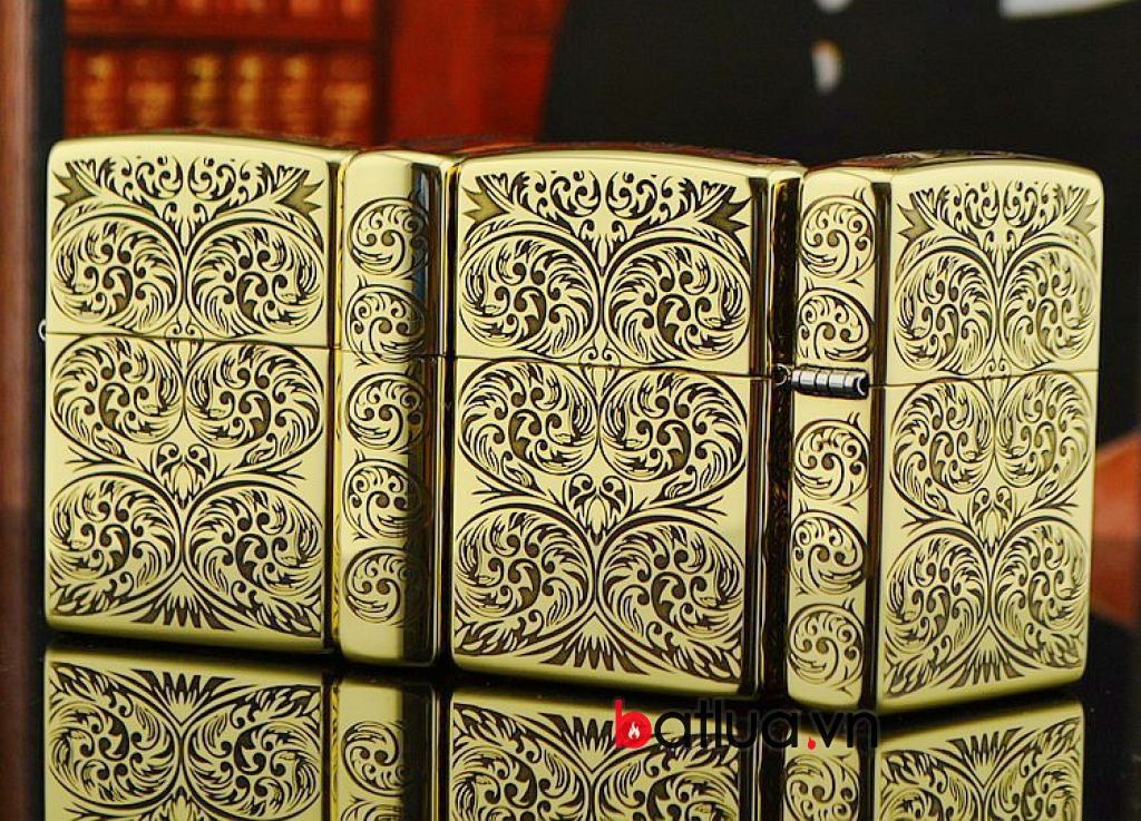 Bật lửa Zippo chính hãng đồng khắc hoa văn