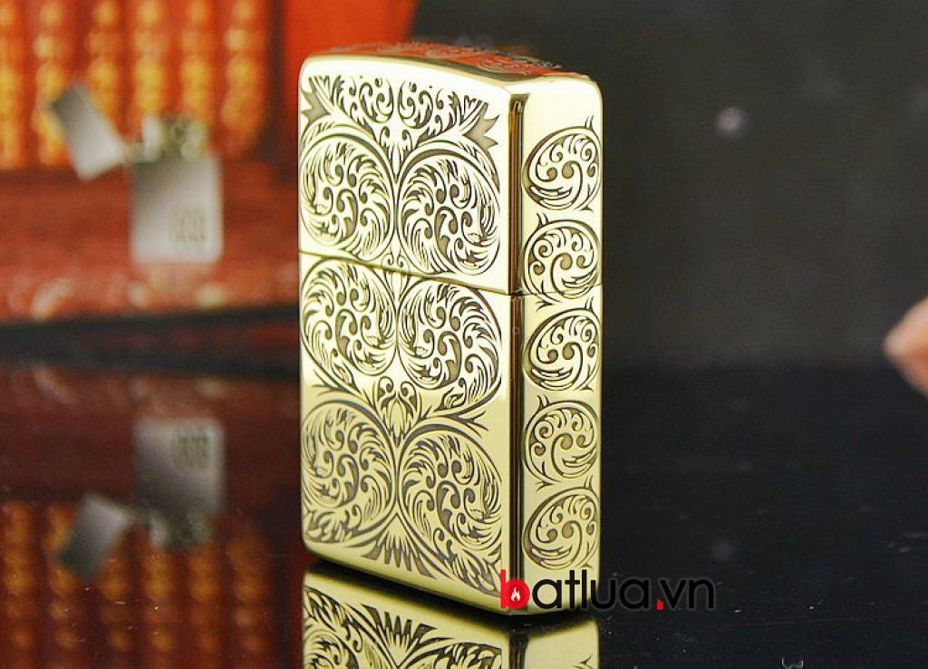 Bật lửa Zippo chính hãng đồng khắc hoa văn