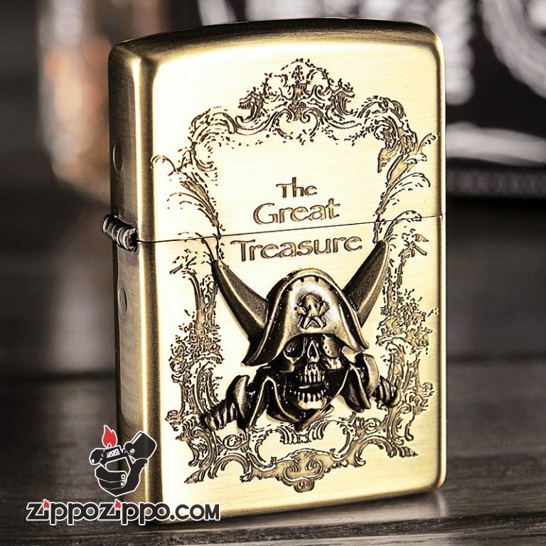 Bật lửa Zippo đồng khắc biểu tượng cướp biển