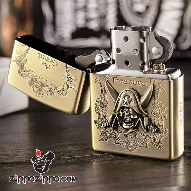 Bật lửa Zippo đồng khắc biểu tượng cướp biển