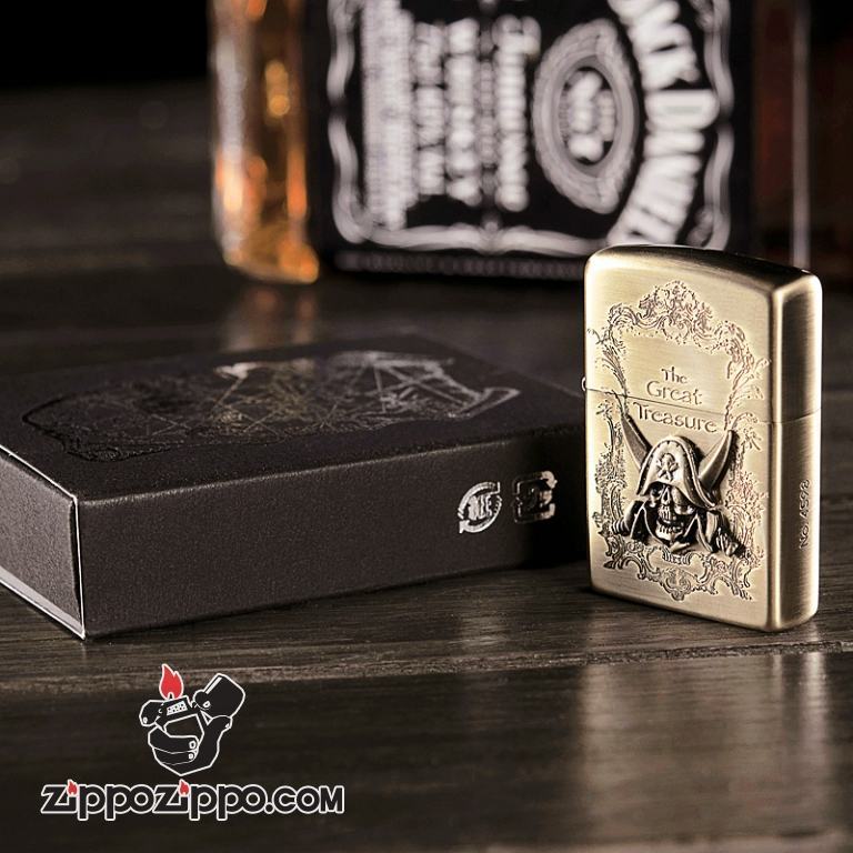 Bật lửa Zippo đồng khắc biểu tượng cướp biển