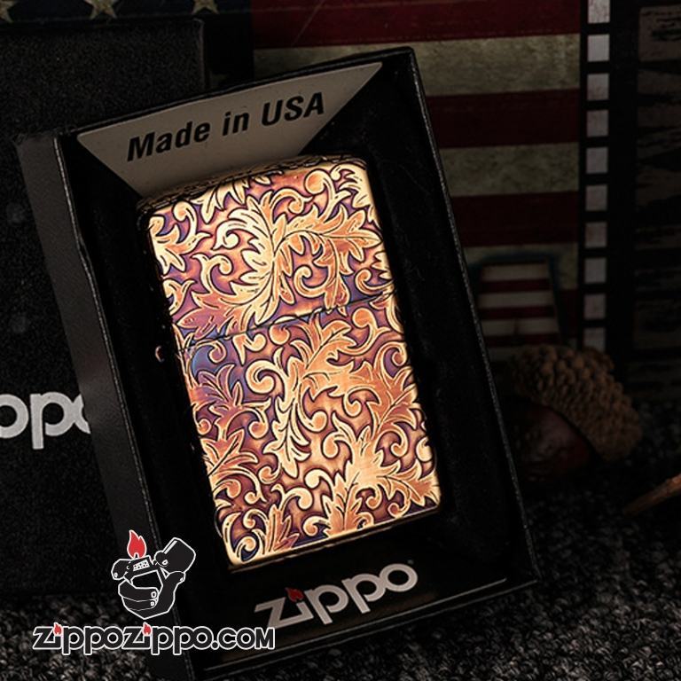 Bật lửa Zippo  trạm khắc nổi hoa văn Arabesque 5