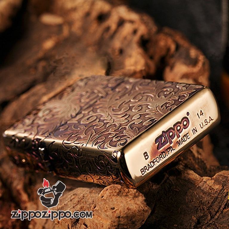 Bật lửa Zippo  trạm khắc nổi hoa văn Arabesque 5