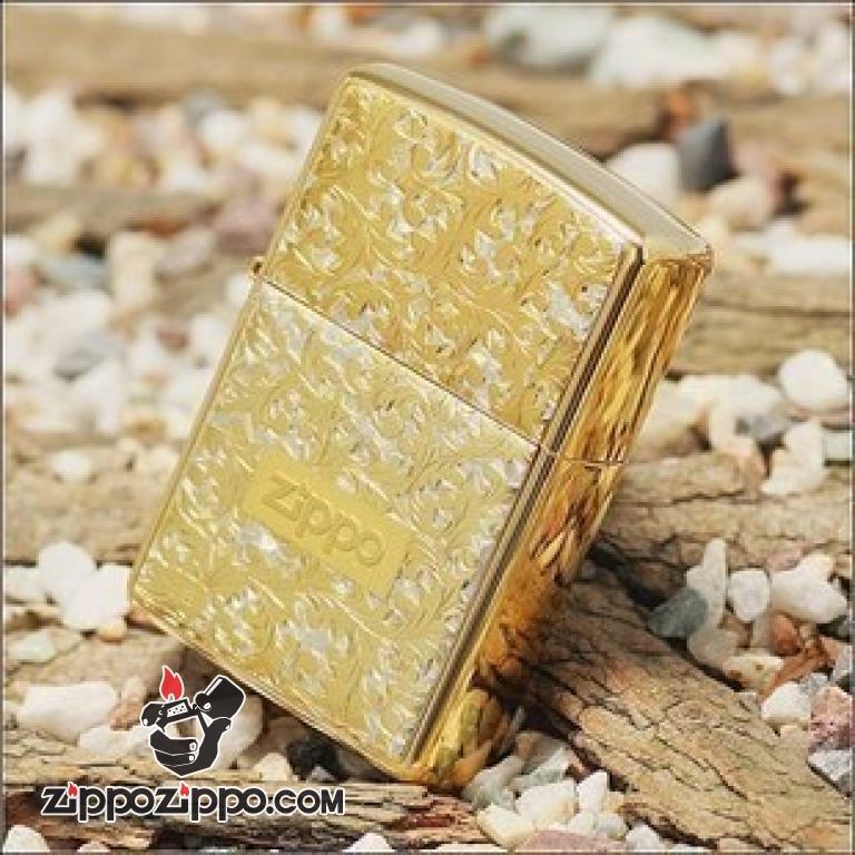 Bật lửa Zippo Đồng trạm khắc hoa văn Arabesque K-9