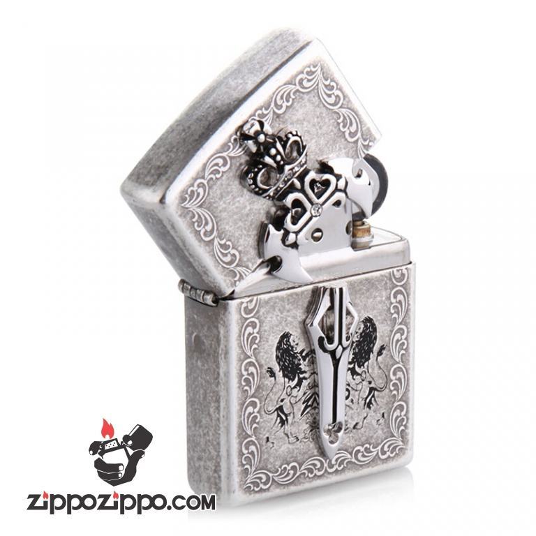 Bật lửa ZIppo phiên bản Châu Âu khắc hình thanh gươm cổ