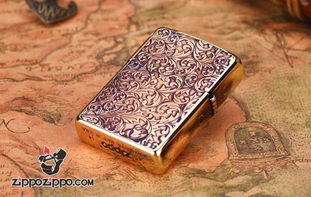 Bật lửa Zippo Đồng khắc hoa văn Arabesque 1000