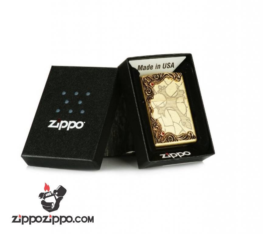 Bật lửa Zippo đồng khắc thánh giá họa tiết nổi