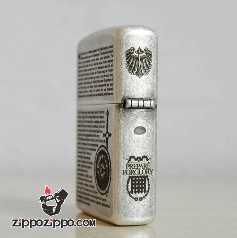 Bật lửa Zippo bạc cổ khắc 300 chiến binh