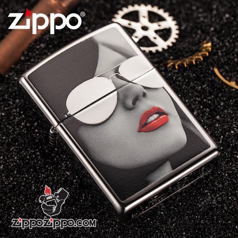 Bật lửa Zippo phiên bản windproof khắc hình cô gái