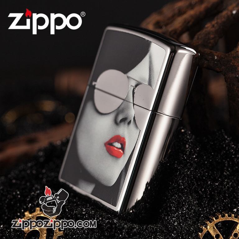 Bật lửa Zippo phiên bản windproof khắc hình cô gái