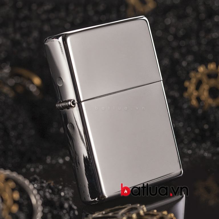 Bật lửa Zippo bạc gương viền thẳng