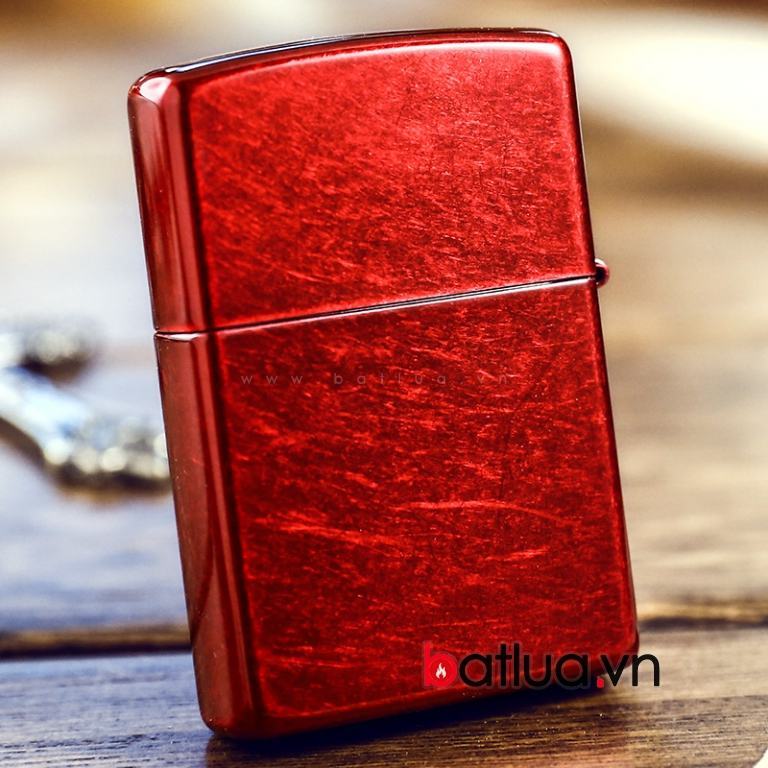 Bật lửa Zippo khắc đầu lâu đỏ nổi