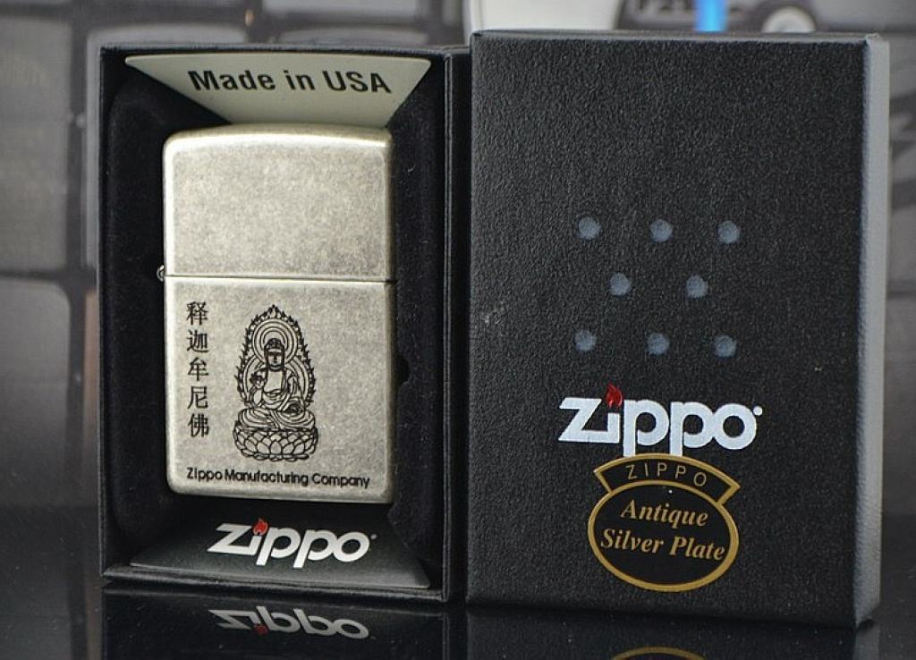 Bật lửa Zippo Bạc cổ khắc Phật Tổ Như Lai