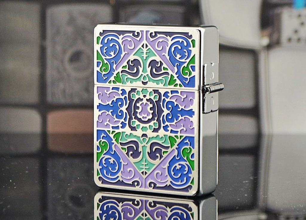 Bật lửa Zippo phiên bản 1935 hai mặt khắc sơn điền rỗng