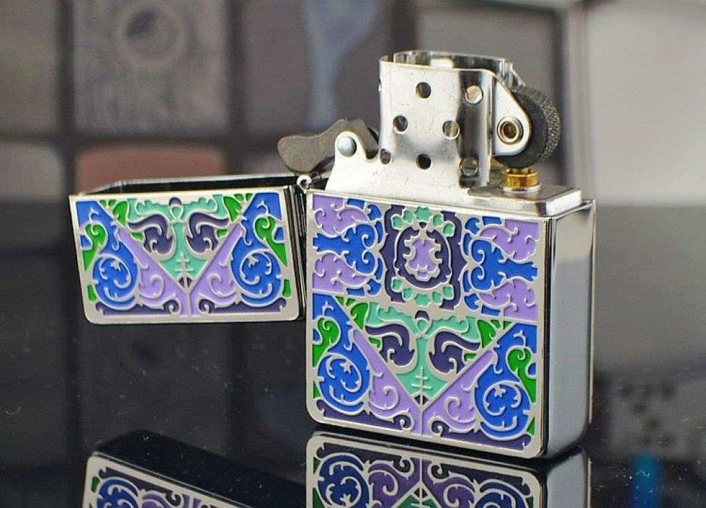 Bật lửa Zippo phiên bản 1935 hai mặt khắc sơn điền rỗng