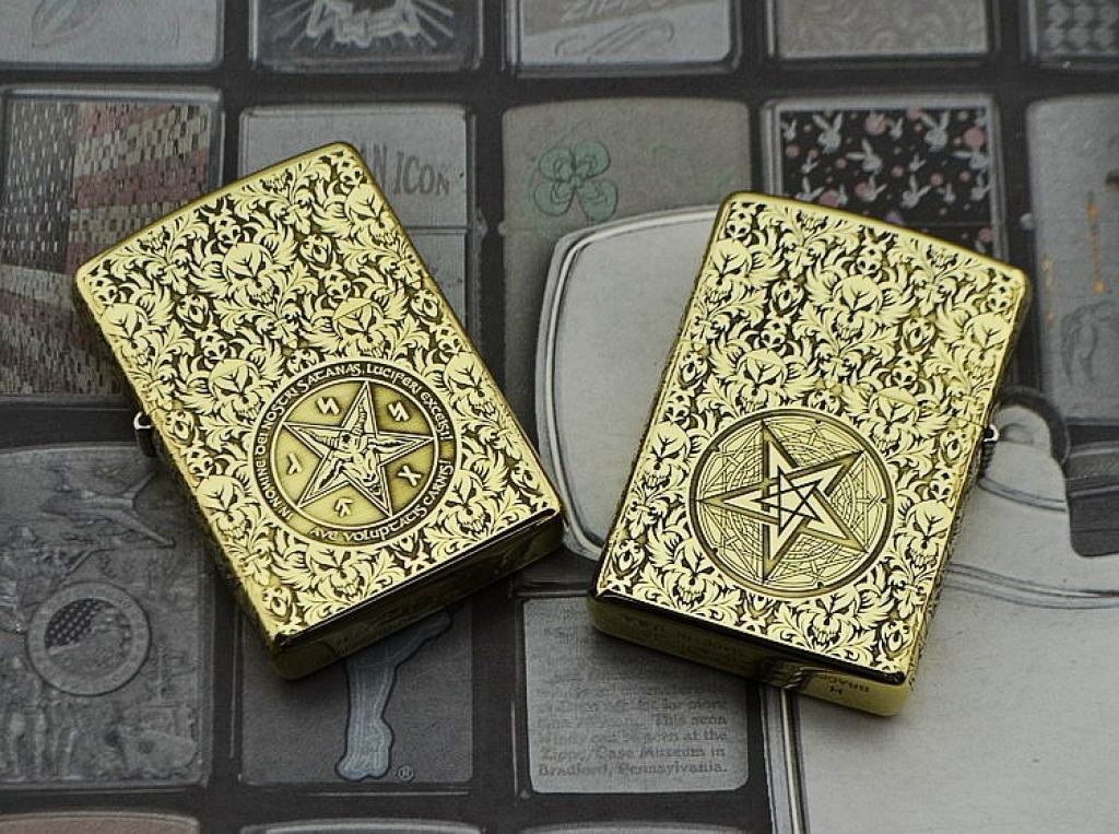 Bật lửa Zippo phiên bản đồng khắc biểu tượng Satan