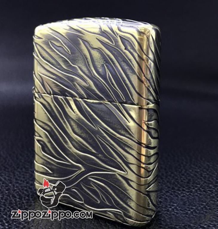 Bật lửa Zippo đồng nguyên khối vằn hổ