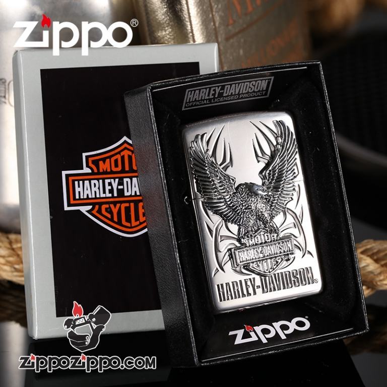 Bật lửa Zippo phiên bản Bạc Eagle Harley