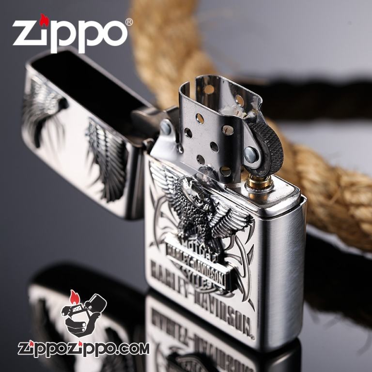 Bật lửa Zippo phiên bản Bạc Eagle Harley