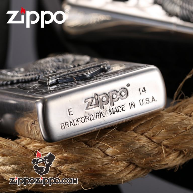 Bật lửa Zippo phiên bản Bạc Eagle Harley