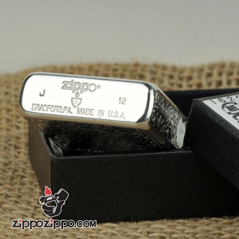 Bật lửa Zippo phiên bản mặt khắc 162 bạc chéo