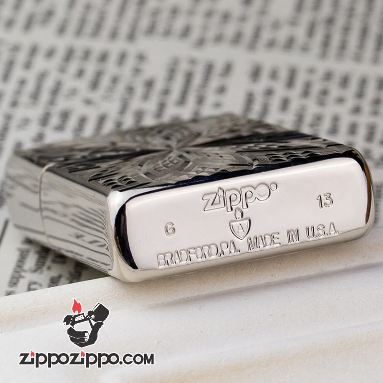 Bật lửa Zippo phiên bản Amor khắc hoa bạc