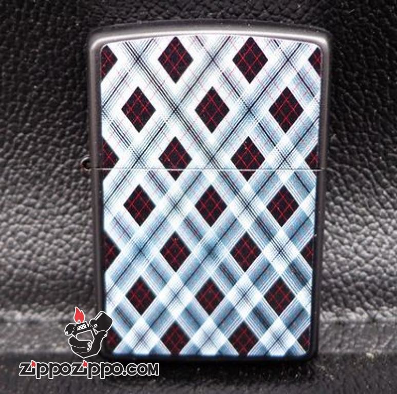 Bật lửa Zippo sơm caro sơn đỏ
