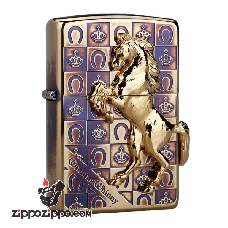 Bật lửa Zippo đồng cổ khắc hình ngựa