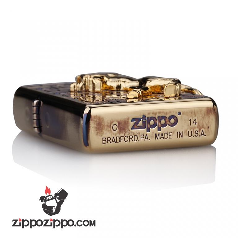 Bật lửa Zippo đồng cổ khắc hình ngựa