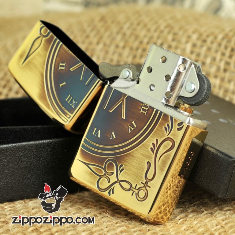 Bật lửa Zippo chuông đồng hồ cổ