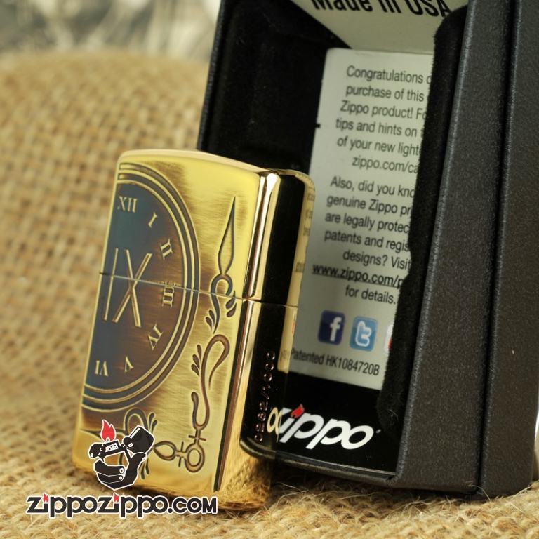 Bật lửa Zippo chuông đồng hồ cổ