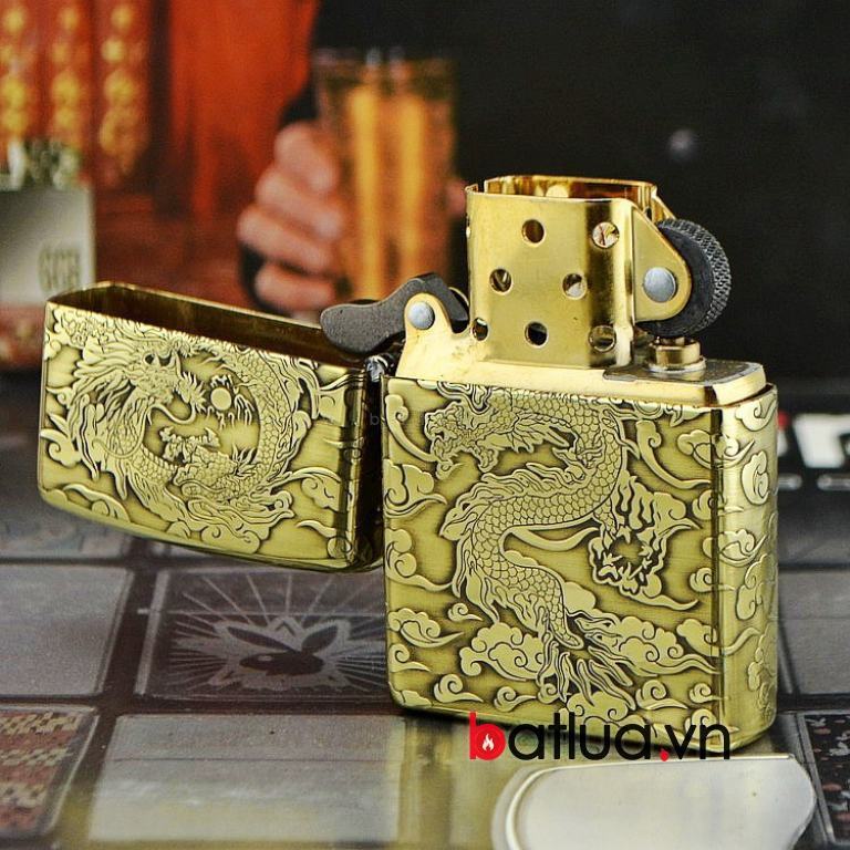 Bật lửa Zippo chính hãng đồng khắc rồng