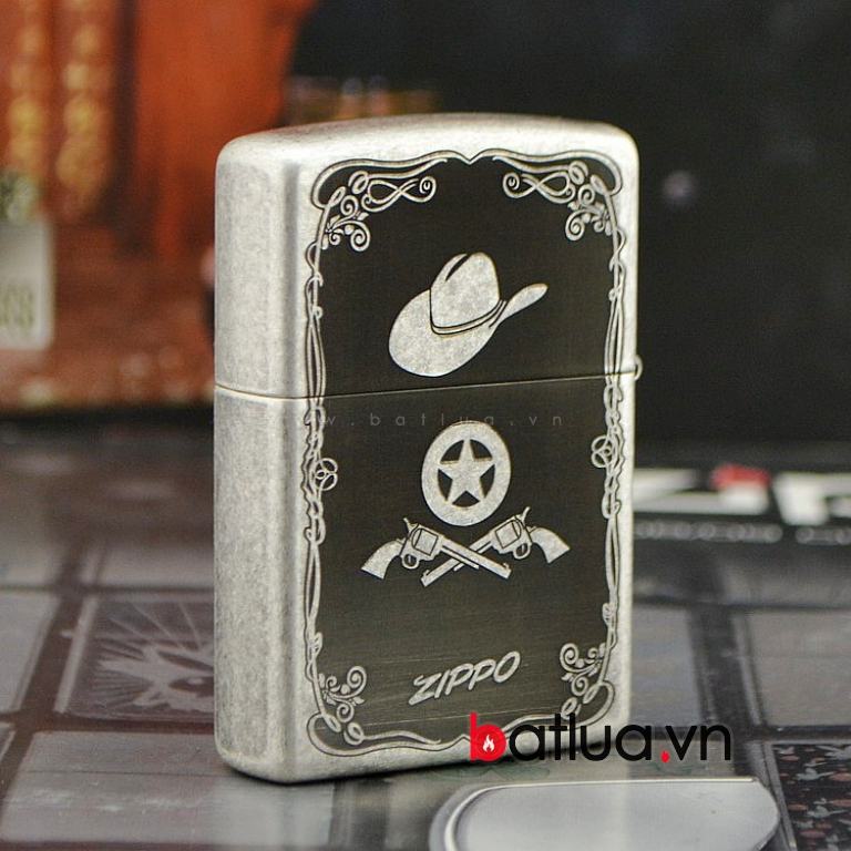 Bật lửa Zippo bạc cổ khắc Hot Cowgirl Sexy