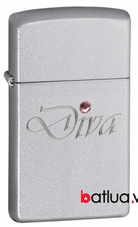 Zippo chính hãng bản hẹp Diva đính ngọc