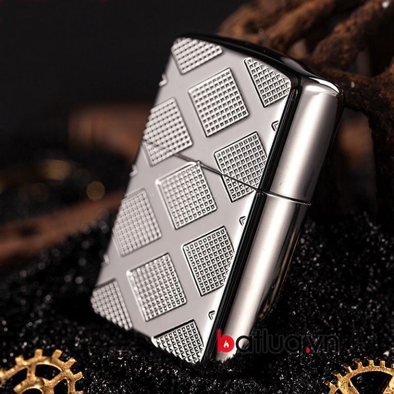 Bật lửa zippo chính hãng kẻ lưới đan chéo kim cương bản Armor 28637