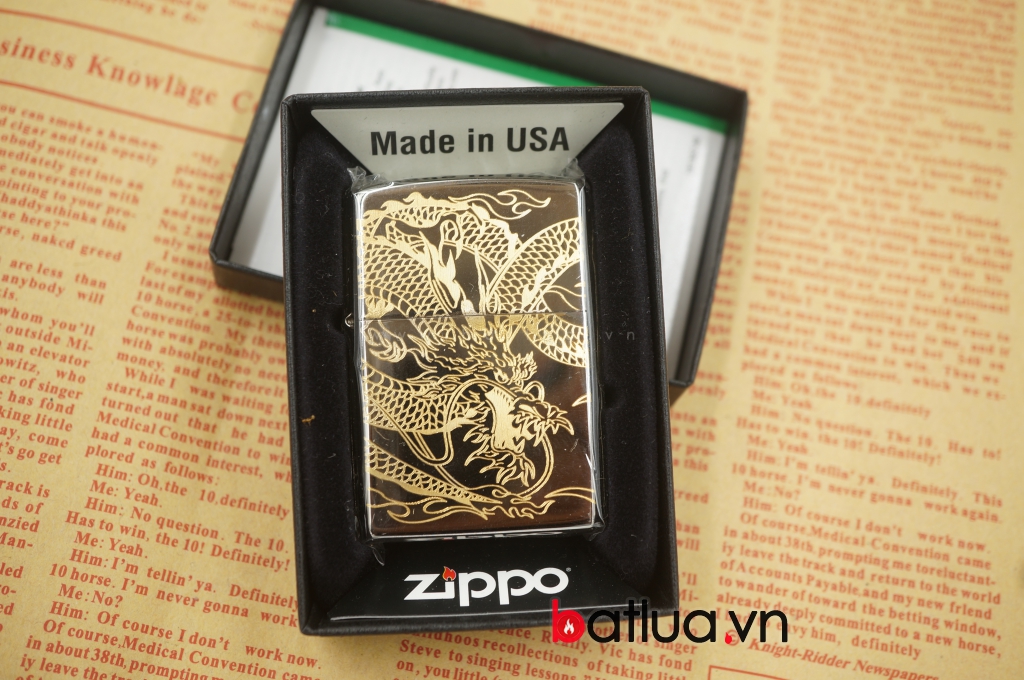 Bật lửa zippo chính hãng khắc rồng tinh xảo