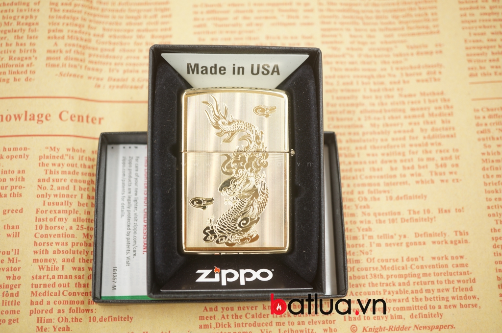 bật lửa zippo chính hãng đồng khắc 2 mặt hình rồng