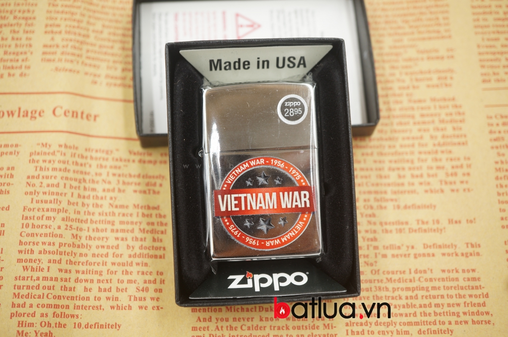 Zippo chính hãng 260 phiên bản chiến tranh việt nam mầu bạc