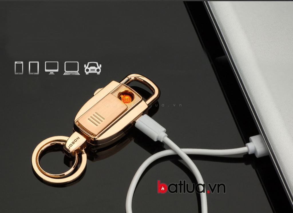 Bật lửa sạc pin usb thế hệ mới móc khoá sang trọng