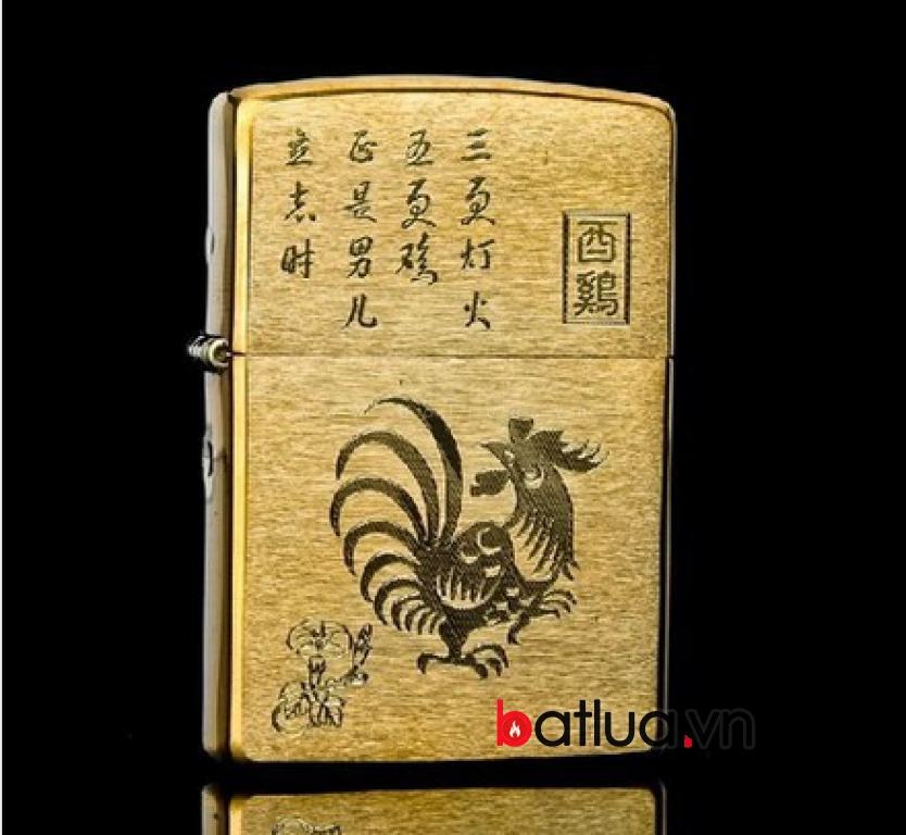 Bật lửa zippo chính hãng khắc hoa văn con gà