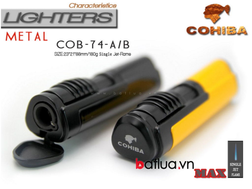 Bật lửa hút xì gà cohiba chính hãng sang trọng mầu vàng