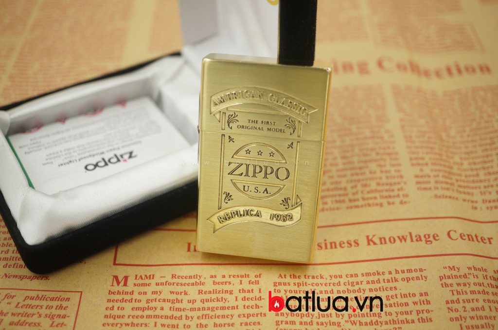 Zippo cổ Brass replica 1932 nhật