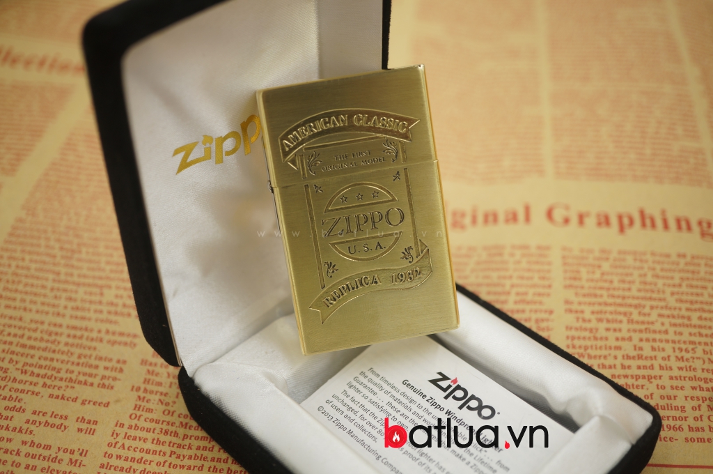 Zippo cổ Brass replica 1932 nhật