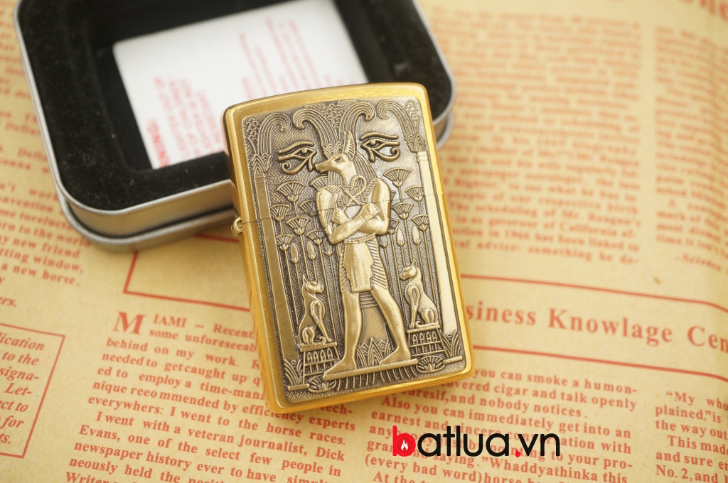 Zippo Cổ Số La Mã Brass Nôi Hình Ai Cập sản xuất năm XV, XVI