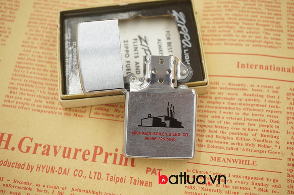 Zippo Cổ Chính hãng USA mầu bạc xước sản xuất năm 1973