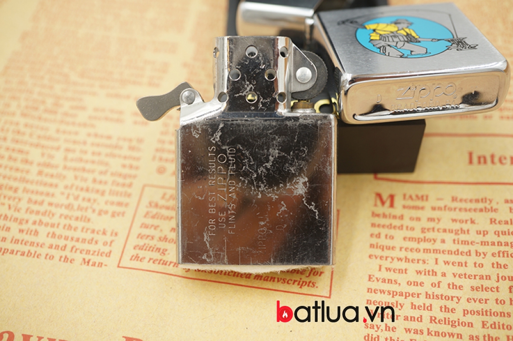 zippo cổ mỹ chính hãng mẫu bạc xước sản xuất năm 1989