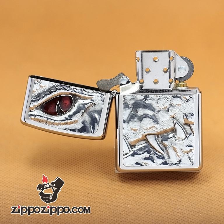 Zippo Chính Hãng Màu Xám Phiên Bản Harley Davidson Chim Ưng Nổi HD 18