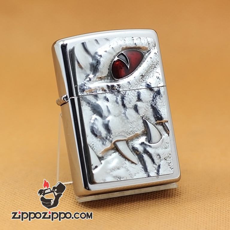 Zippo Chính Hãng Màu Xám Phiên Bản Harley Davidson Chim Ưng Nổi HD 18