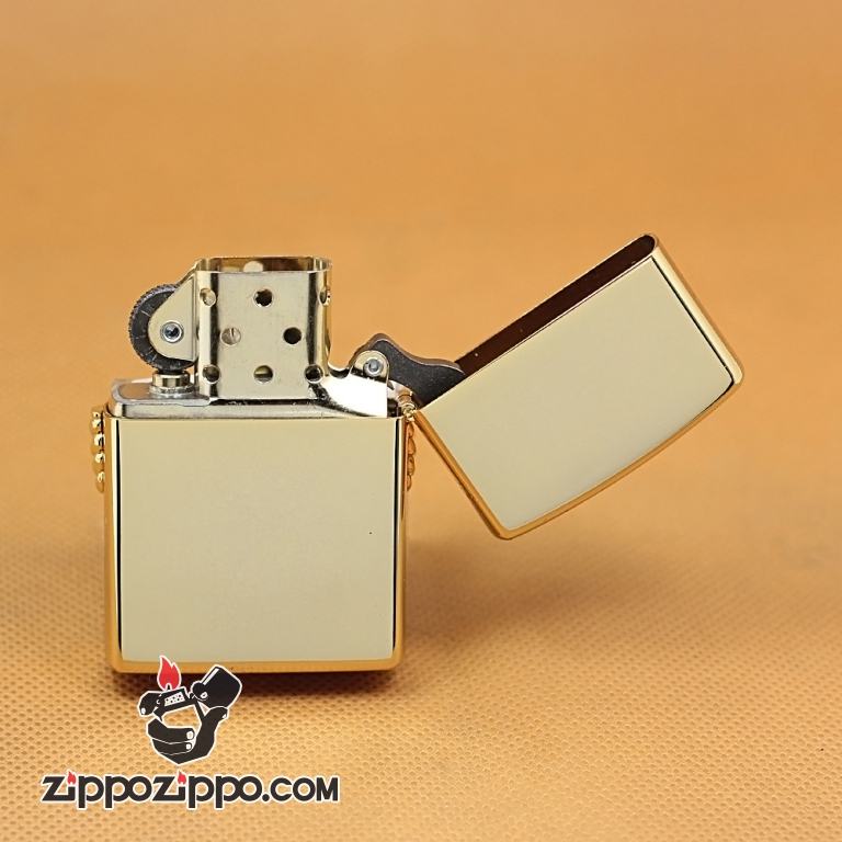 Zippo Chính Hãng Cánh Thiên Thần Vàng Gắn Viên Ngọc