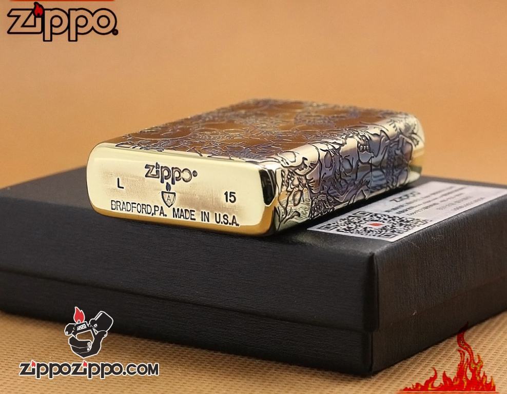 Zippo Chính Hãng Đồng Khắc Thung Lũng Chết Hộp Sọ